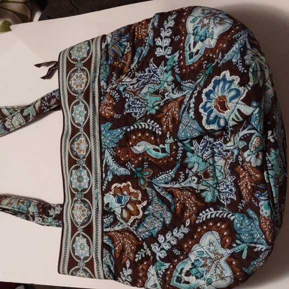 Vera Bradley Java Blue pattern button vertical tote - Picture 5 of 7